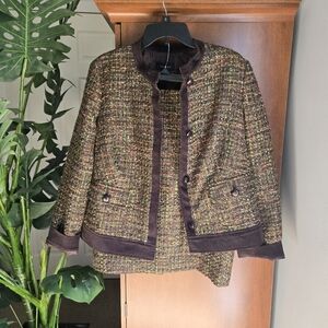 Talbots Multicolor Tweed Skirt Set
